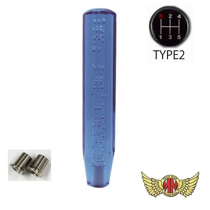 MADMAX トラック用品 クリスタル シフトノブ 泡 250mm ブルー ふそう キャンター用/変換アダプター付【送料800円】拍卖