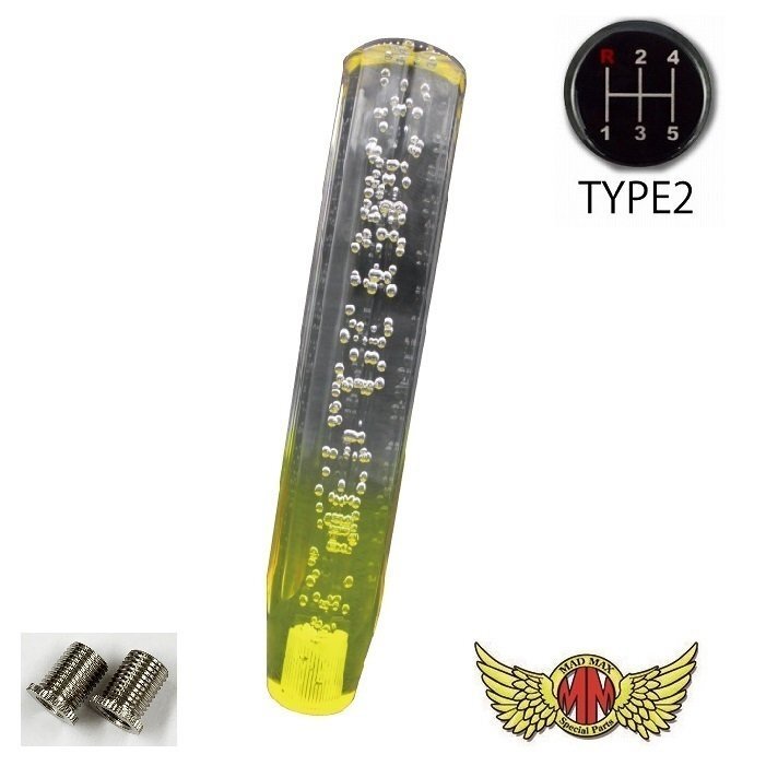 MADMAX トラック用品 クリスタル シフトノブ 泡 250mm クリア/イエロー ふそう キャンター用/変換アダプター付【送料800円】拍卖