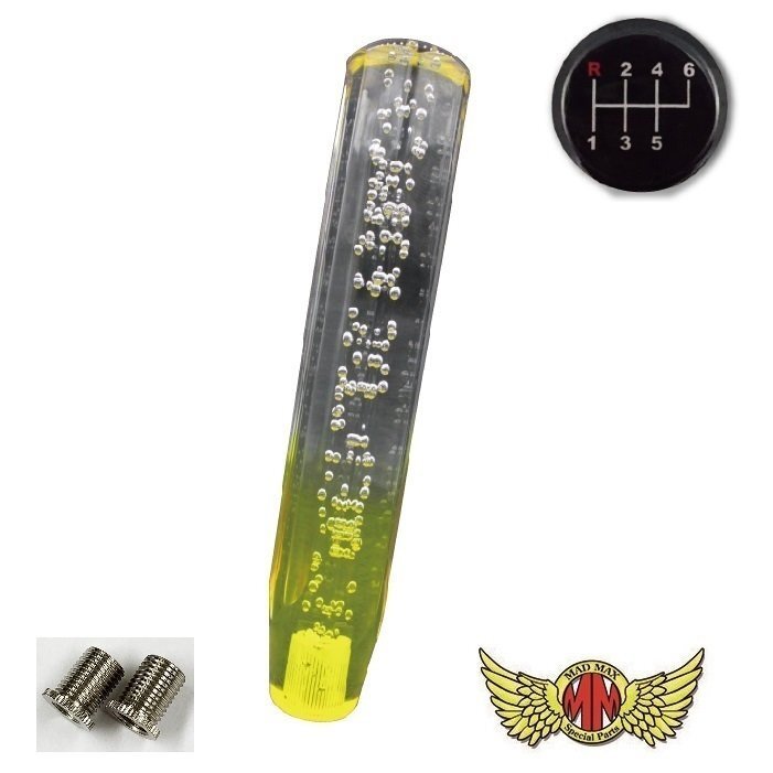 MADMAX トラック用品 クリスタル シフトノブ 泡 250mm クリア/イエロー ふそう ベストワンファイター用/変換アダプター付【送料800円】拍卖