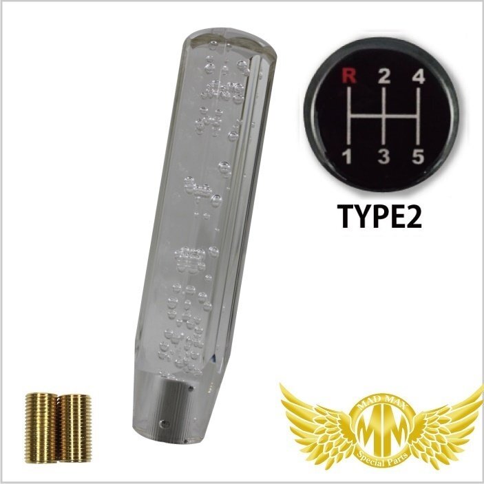 MADMAX トラック用品 クリスタル シフトノブ 泡 200mm クリア いすゞ 超低PMエルフ用/変換アダプター付【送料800円】拍卖