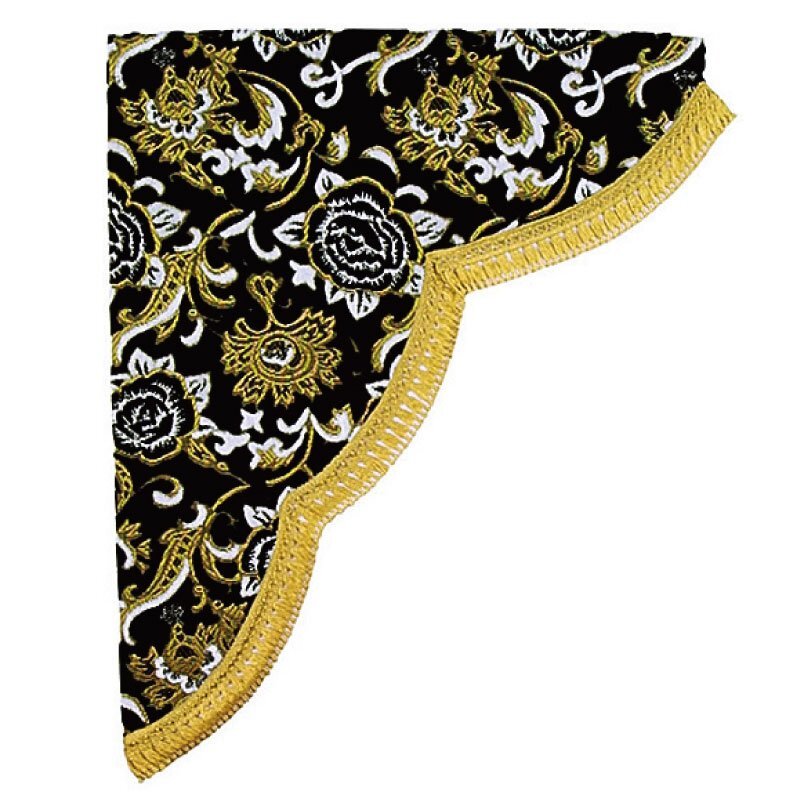 トラック用品 金華山 モンブランローズ サイドカーテン Lサイズ(横700x縦850mm) ブラック【送料800円】拍卖