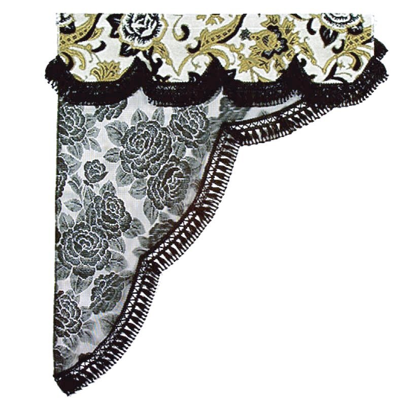 トラック用品 金華山 モンブランローズ ロイヤルサイドカーテン Mサイズ(横650x縦750mm) ホワイト【送料800円】拍卖