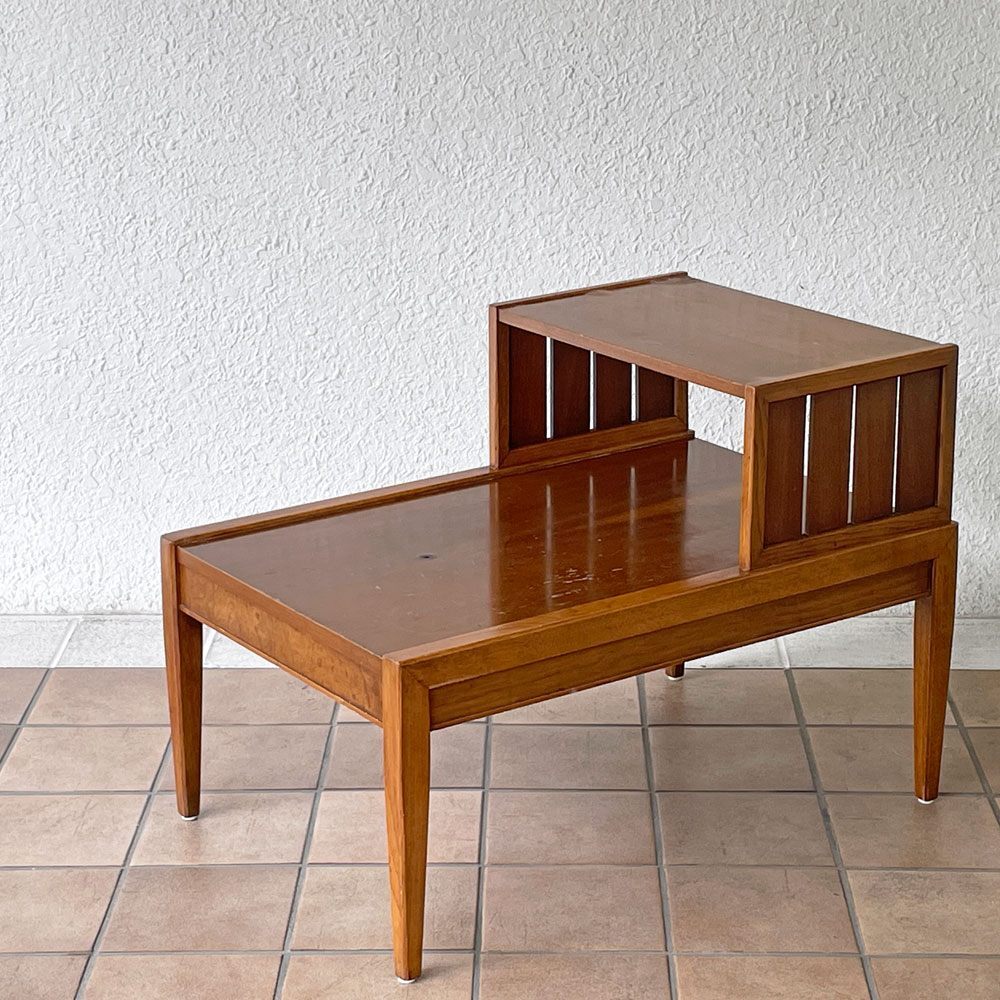 ◇ USビンテージ Vintage エンドテーブル ステップテーブル ローテーブル コーヒーテーブル W76.5cm ウォールナット ミッドセンチュリー拍卖