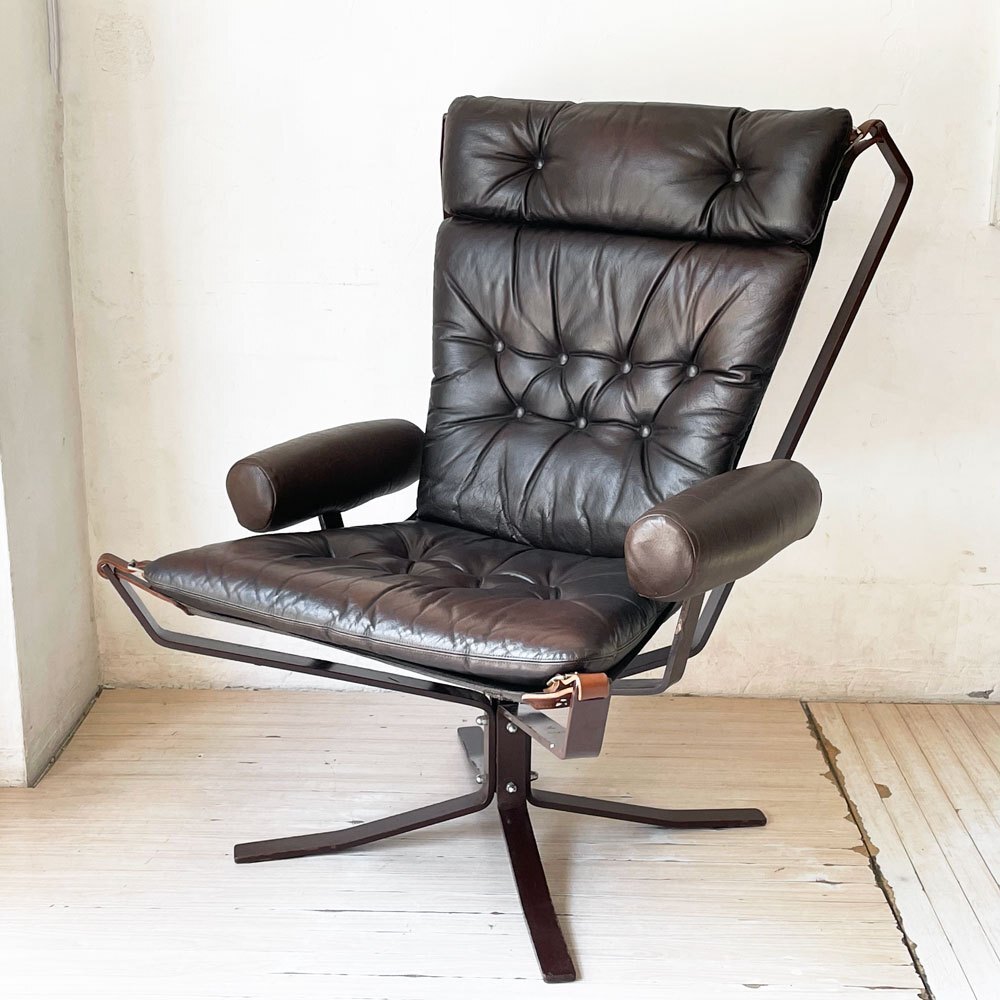 ★ バットネ VATNE ファルコンチェア Falcon Chair ハイバック アーム付き メタルフレーム シガード・レッセル ノルウェー 希少デザイン拍卖