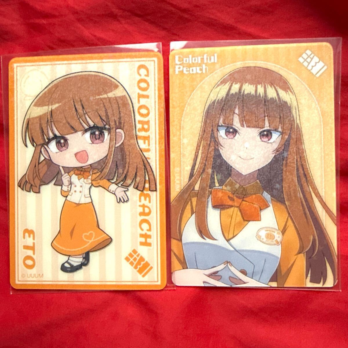 ★即決有★希少!カラフルピーチ えと カラフルピーチ 公式ショップ 限定 カラピチ えと ホログラムクリアカード 2枚セット ★拍卖