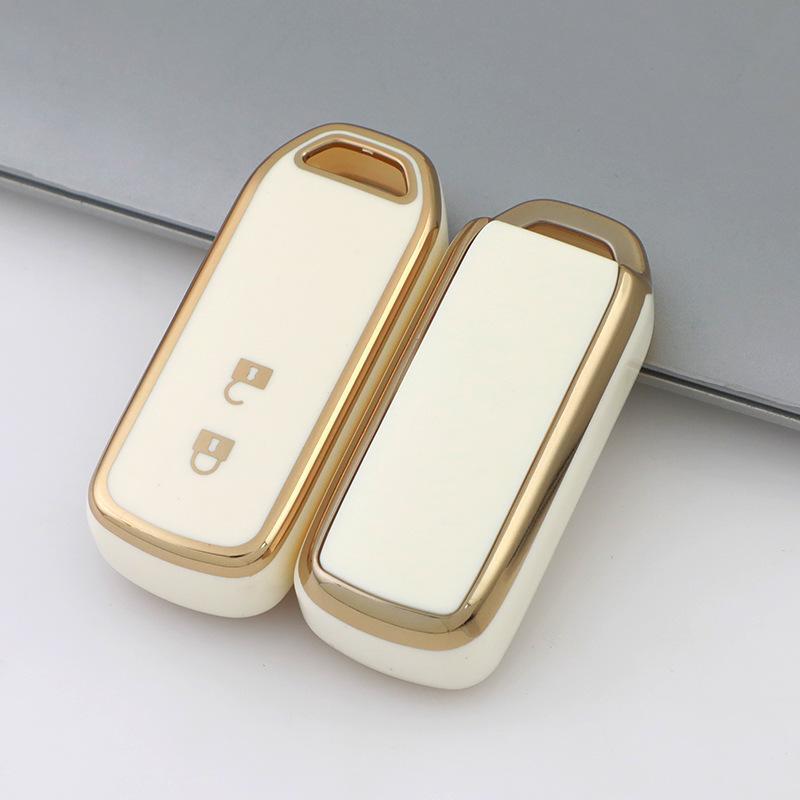 ホンダ スマートキーケース TPU キーカバー N-BOX N-ONE N-VAN 2ボタン ホワイト×ゴールド拍卖