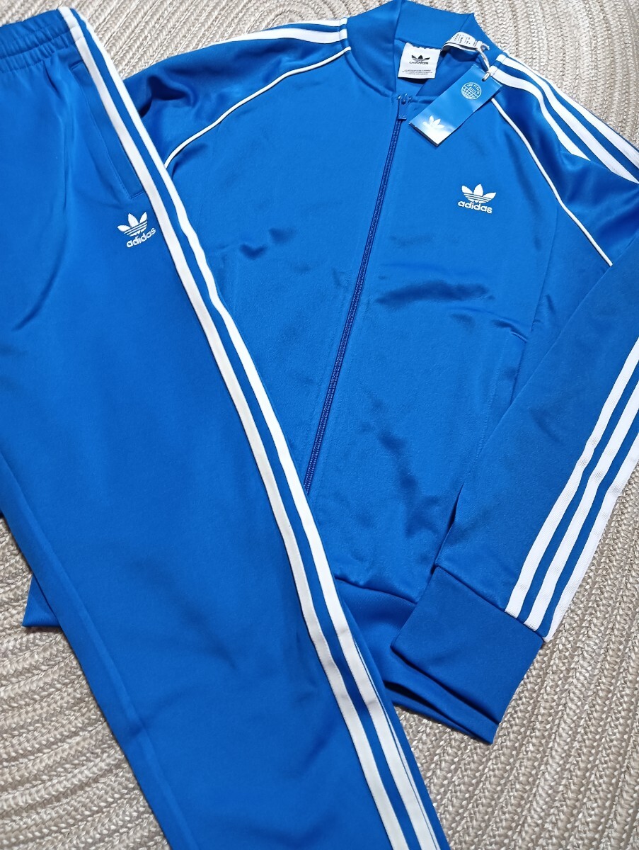 新品 定価23100 adidas スーパースター セットアップ XL ジャージ 青×白 ブルー ジャケット パンツ メンズ アディダス オリジナルス拍卖