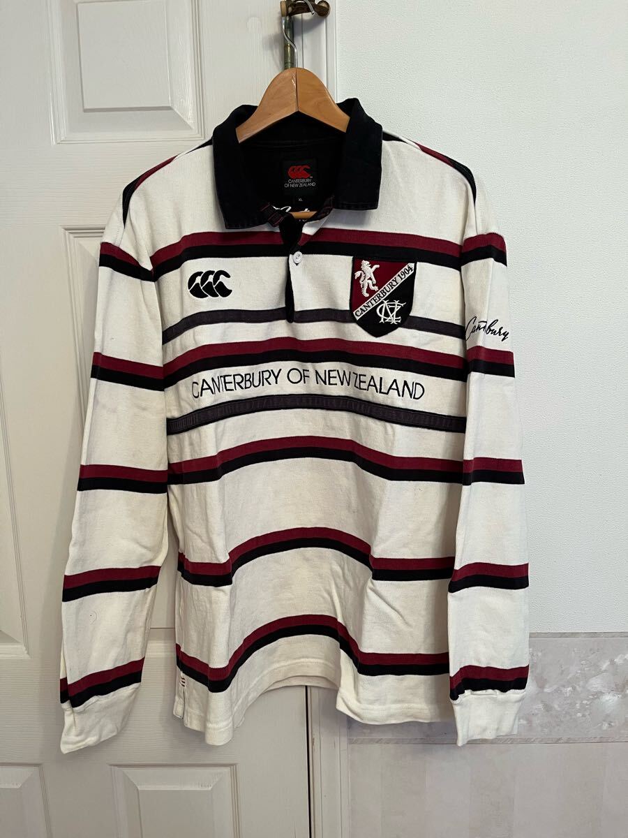 【送料無料】 カンタベリー CANTERBURY 長袖 ラガーシャツ XL拍卖