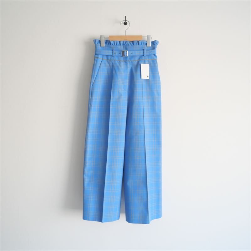 2022SS / Leur logette ルール ロジェット / ベルテッド チェックワイドパンツ 0 / 05376 / 2409-0676拍卖
