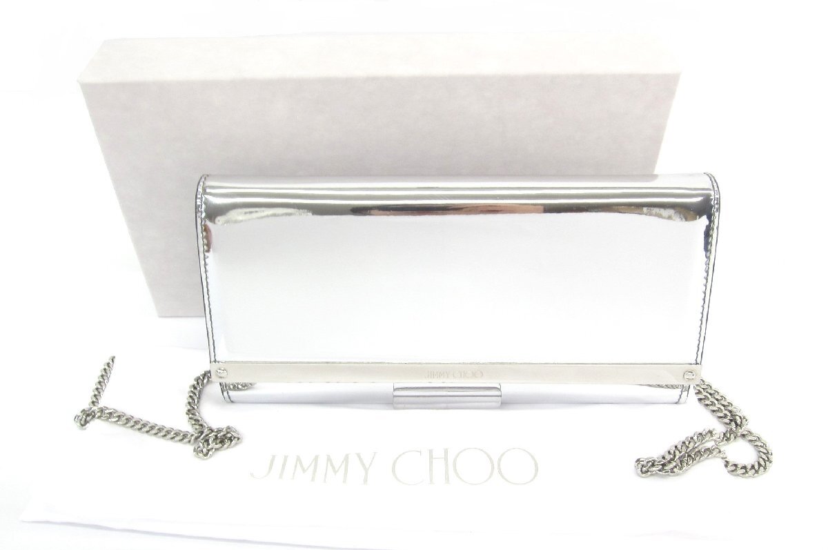 JIMMY CHOO ジミー・チュー チェーンショルダー チェーンウォレット シルバー バッグ 鞄 ∠UP4944拍卖