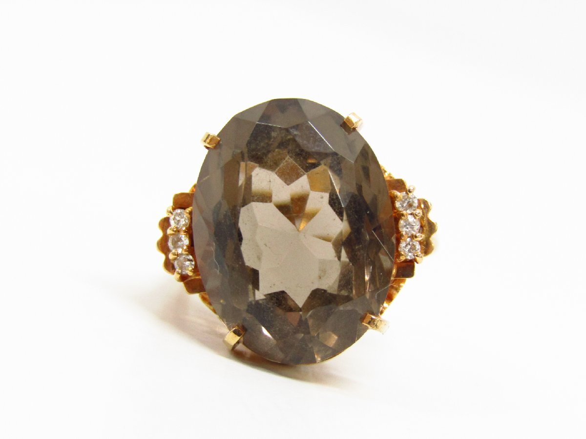 K18 金 ゴールド リング 指輪 約11号 約7.3g メレダイヤモンド 0.08ct ▼AC26150拍卖