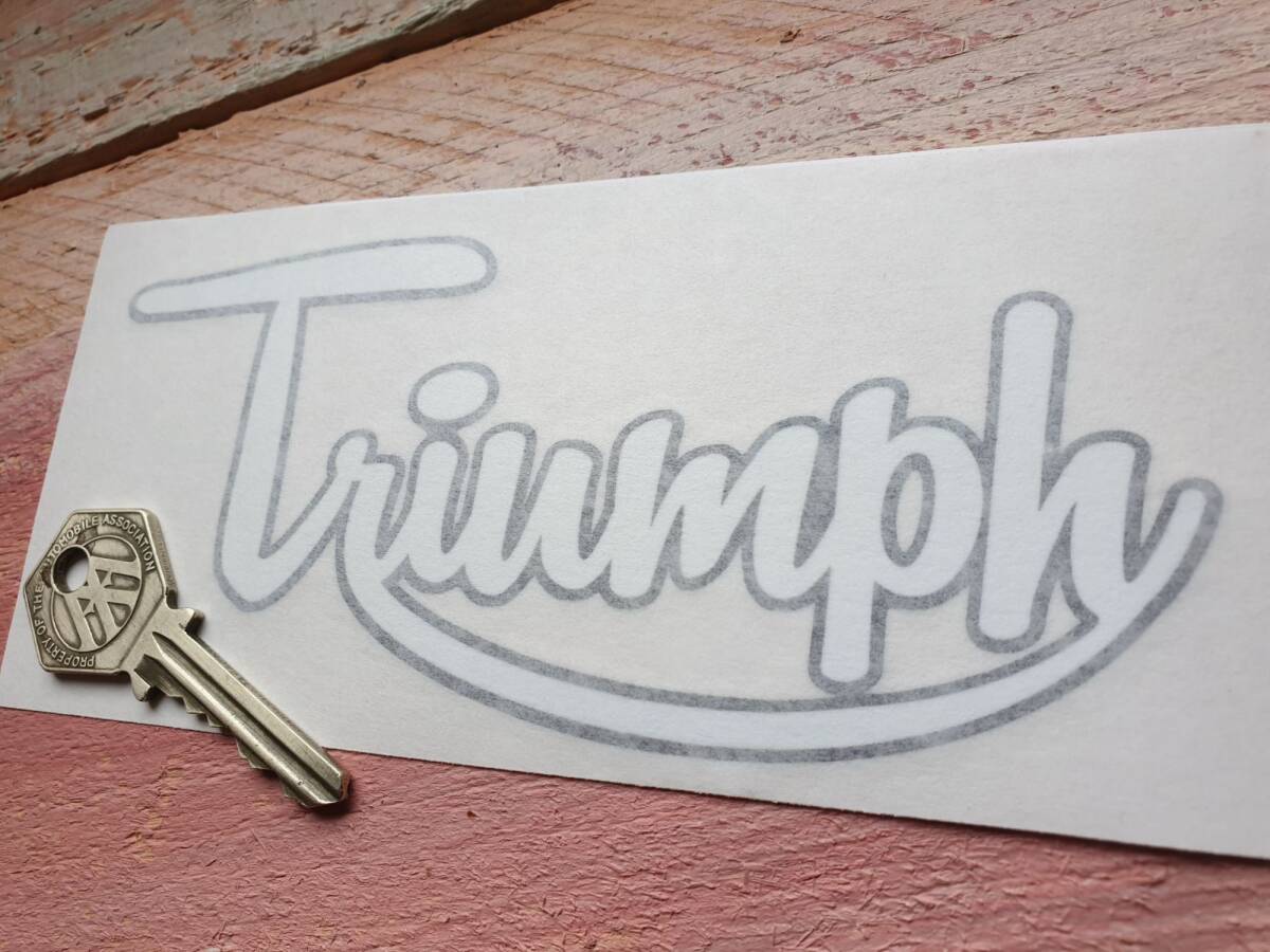 Triumph トライアンフ 100mm x 26mm 車 バイク ステッカー デカール 送料無料拍卖