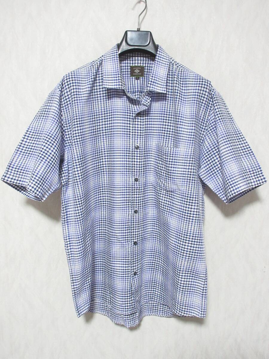 JOSEPH ABBOUD ジョセフ アブード チェック 半袖 シャツ メンズ LL 大きいサイズ yg7125拍卖