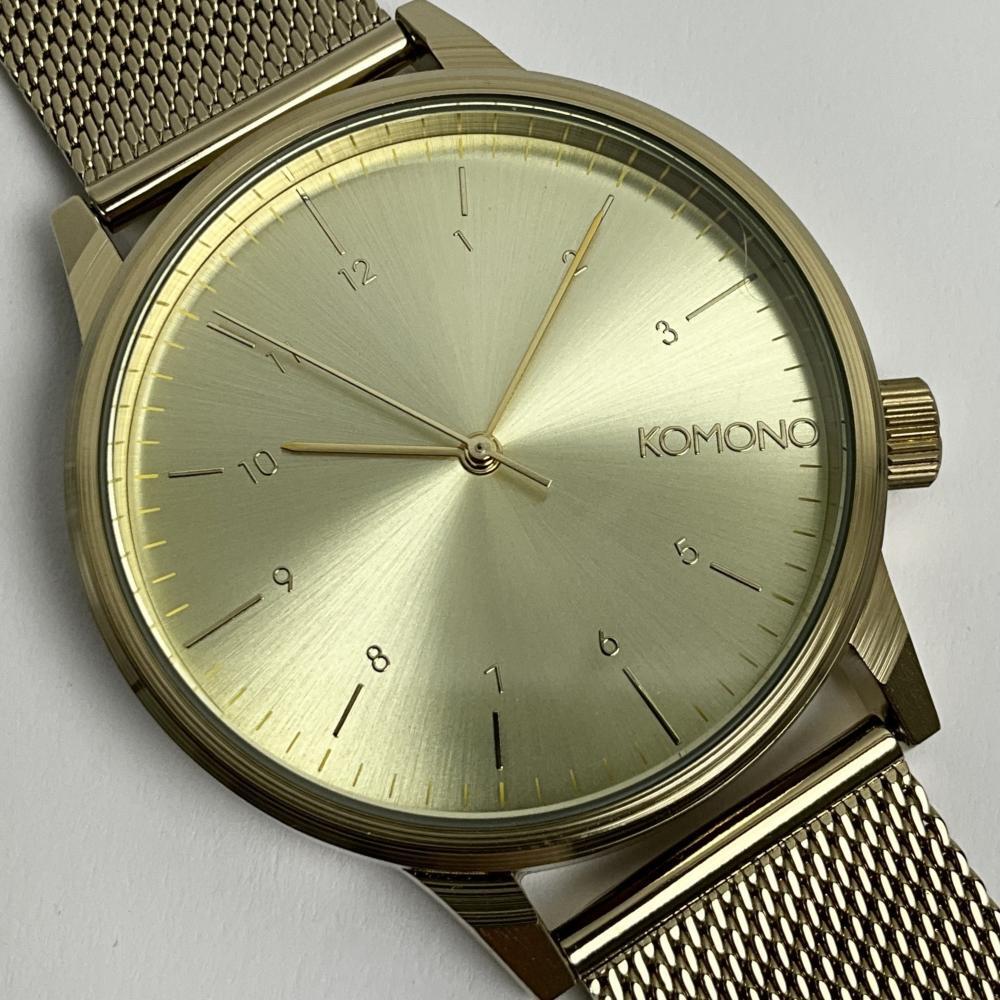KOMONO コモノ 腕時計 ユニセックス ウィンストンロイヤル KOM-W2351 ステンレス ゴールド メッシュベルト ZIRCONIUM 訳あり 箱無し拍卖