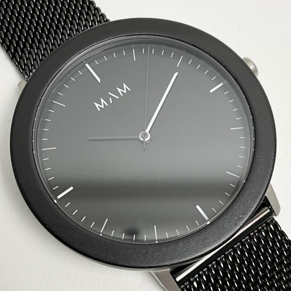 マム 腕時計 MAM MAM691 ウッドウォッチ レディース メンズ ユニセックス メッシュベルト ブラック アナログ 訳あり 付属品なし拍卖