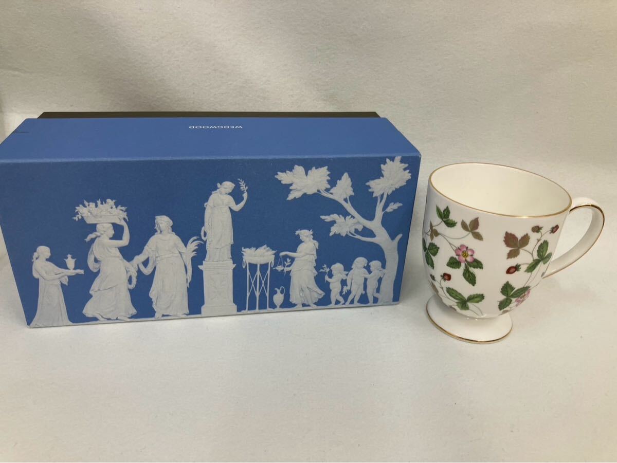 A【5E96】WEDGWOOD ウェッジウッド マグカップ WILD STRAWBERRY ワイルドストロベリー コーヒーカップ 1客のみ 洋食器拍卖