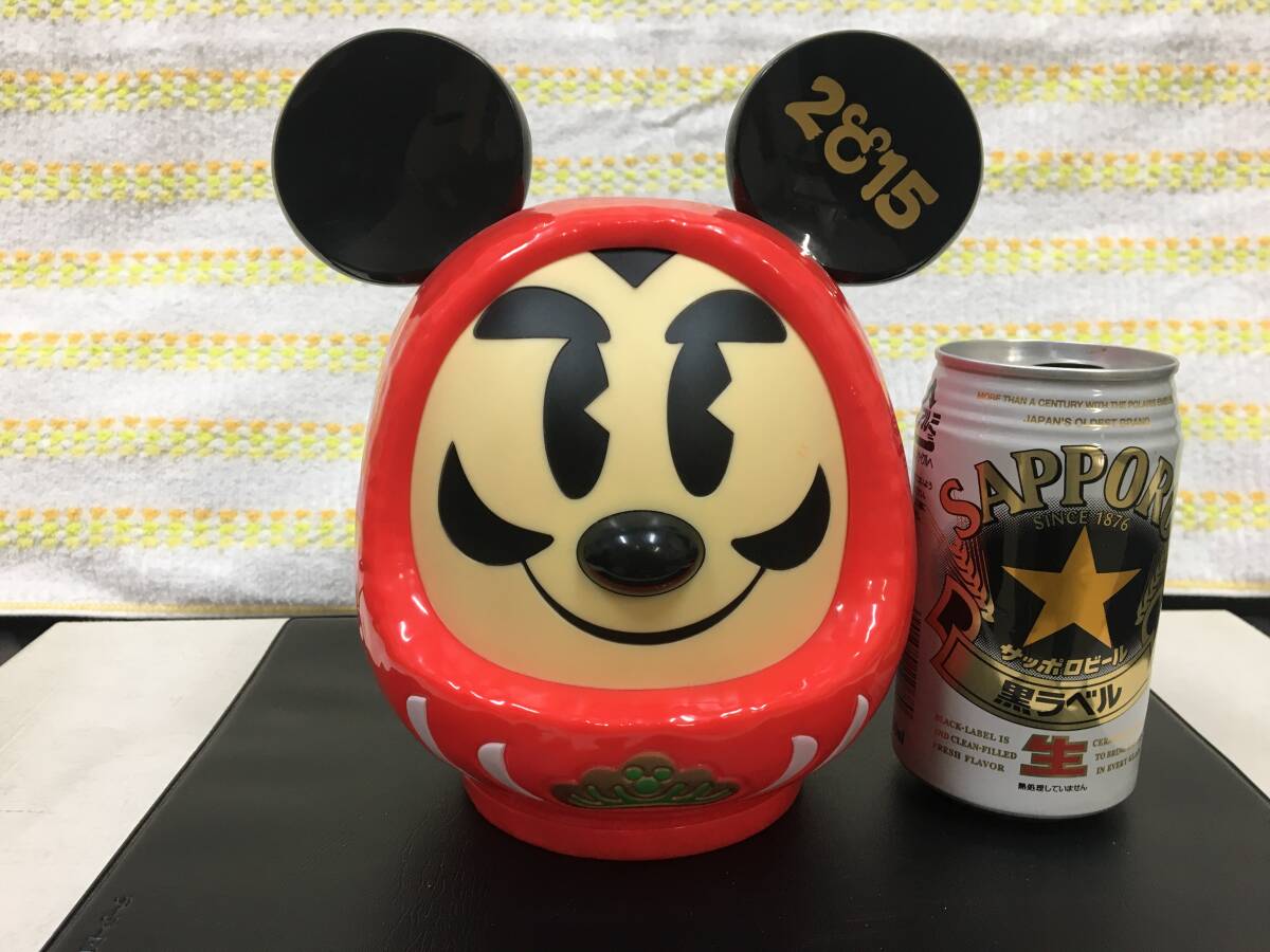 ★2015年★東京ディズニーリゾート 「ミッキーだるま(赤) 」 縁起物 菓子入れ キャンディーケース (木棚奥床保管)拍卖