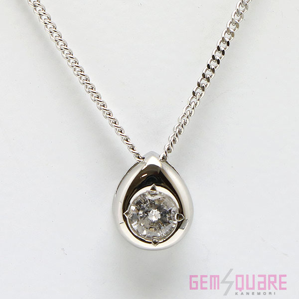 【値下げ交渉可】PT ダイヤモンド ネックレス 一粒 D0.35 4.3g 40cm 仕上げ済【質屋出店】拍卖