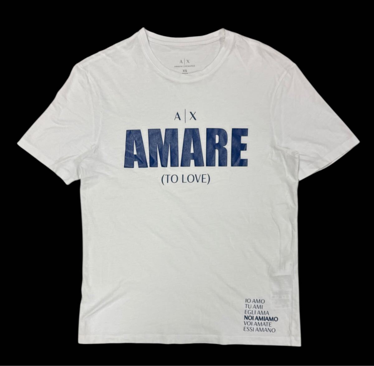 送料無料 ○ A/X ARMANI EXCHANGE アルマーニ エクスチェンジ ○ AMARE ビッグ ロゴ プリント 半袖 Tシャツ ホワイト XS拍卖