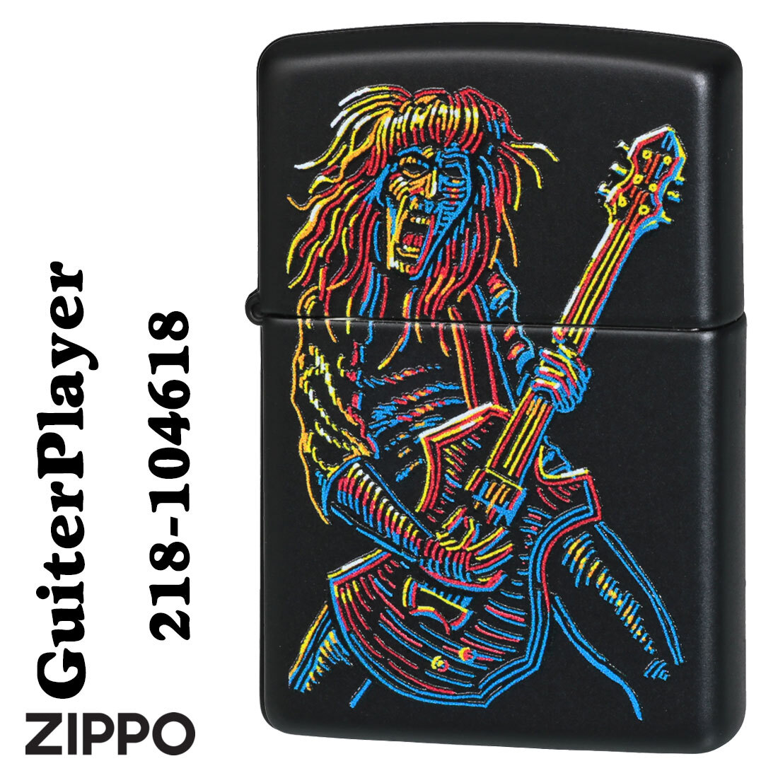 zippo(ジッポー) Guiter Player ギター プレイヤー ブラックマット Z218-104618 【ネコポス可】拍卖