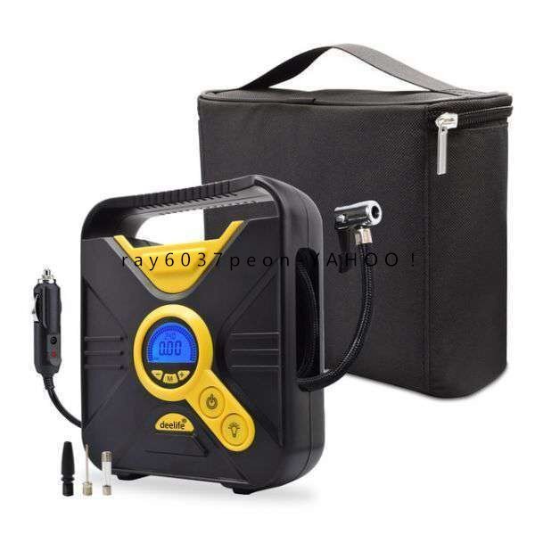 Deelife デジタル車用エアコンプレッサー P1606S ポータブル空気入れ 自動停止機能付き 収納バッグ付拍卖