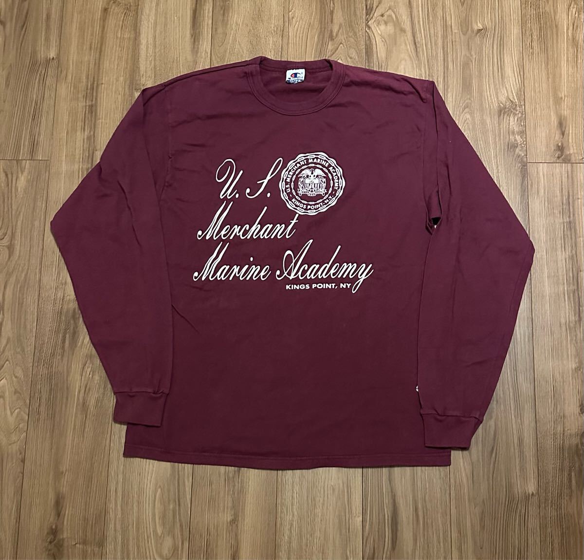 90s champion ロンT 長袖 KINGS POINT アメリカ軍 軍物 アメリカ海兵隊 チャンピオン レア スペシャル ロングスリーブ キムタク拍卖