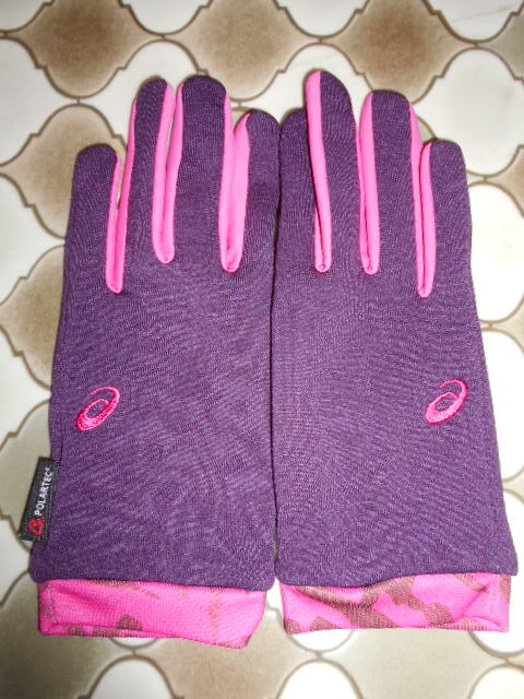 ASICS POLARTEC RUNNING GLAVES アシックス ランニンググローブ パープル ピンク レディースM 拍卖