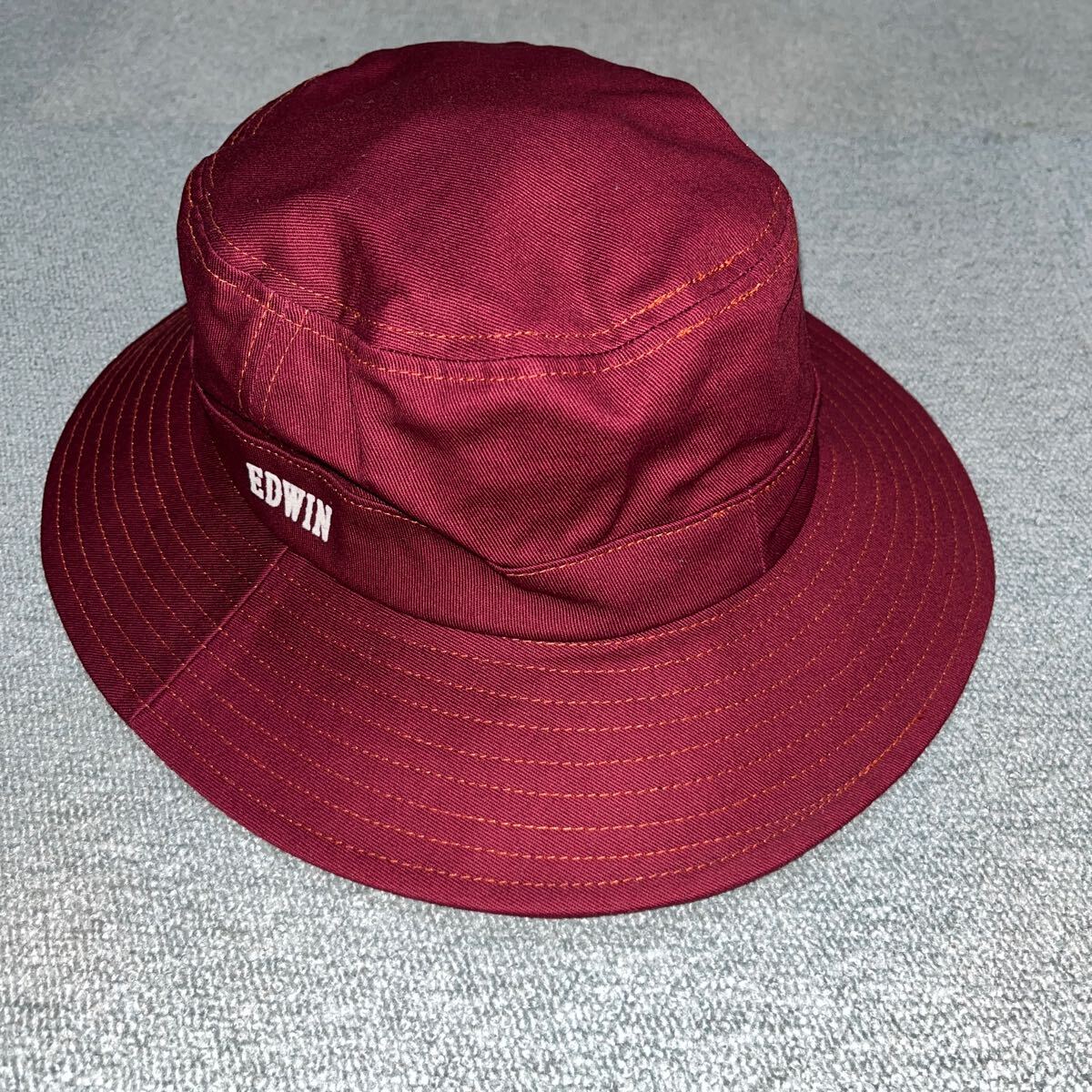 帽子 赤 ワインレッド エドウィン EDWIN 新品未使用 バケットハット拍卖