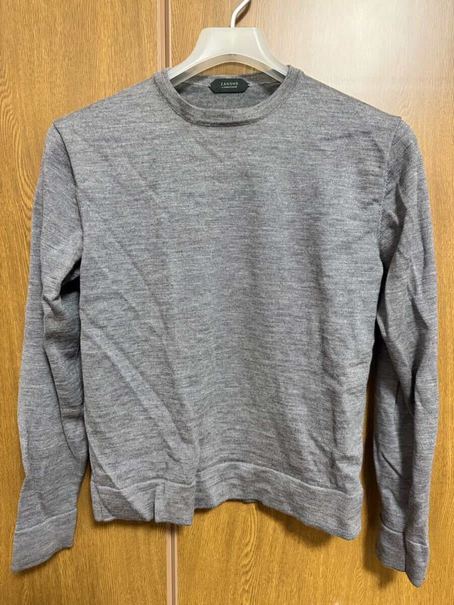 Zanone ザノーネ ニット グレー 44サイズ ウール100%拍卖