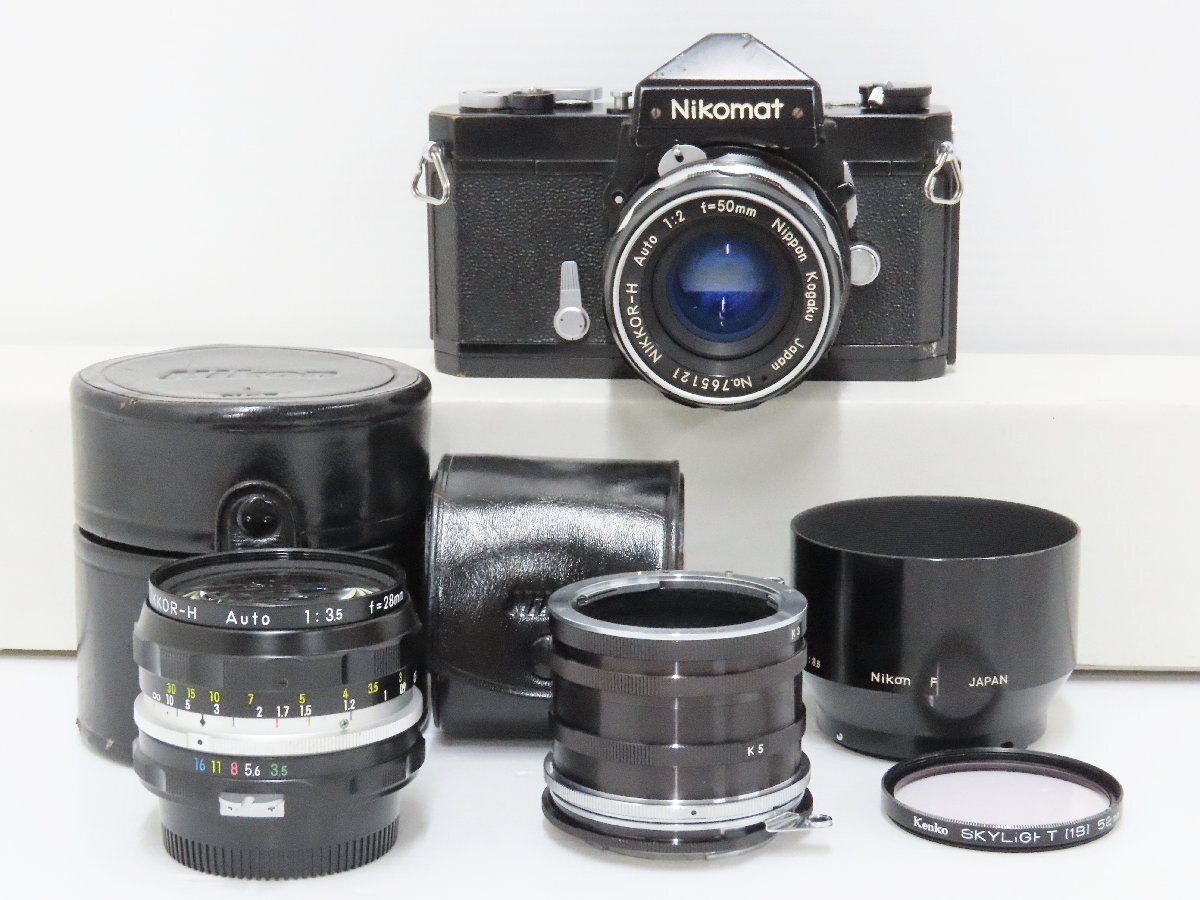 60☆NIKON ニコン NIKOMAT N FT NIKKOR-H AUTO 1:2 50mm/1:3.5 28mm◇0502-414拍卖