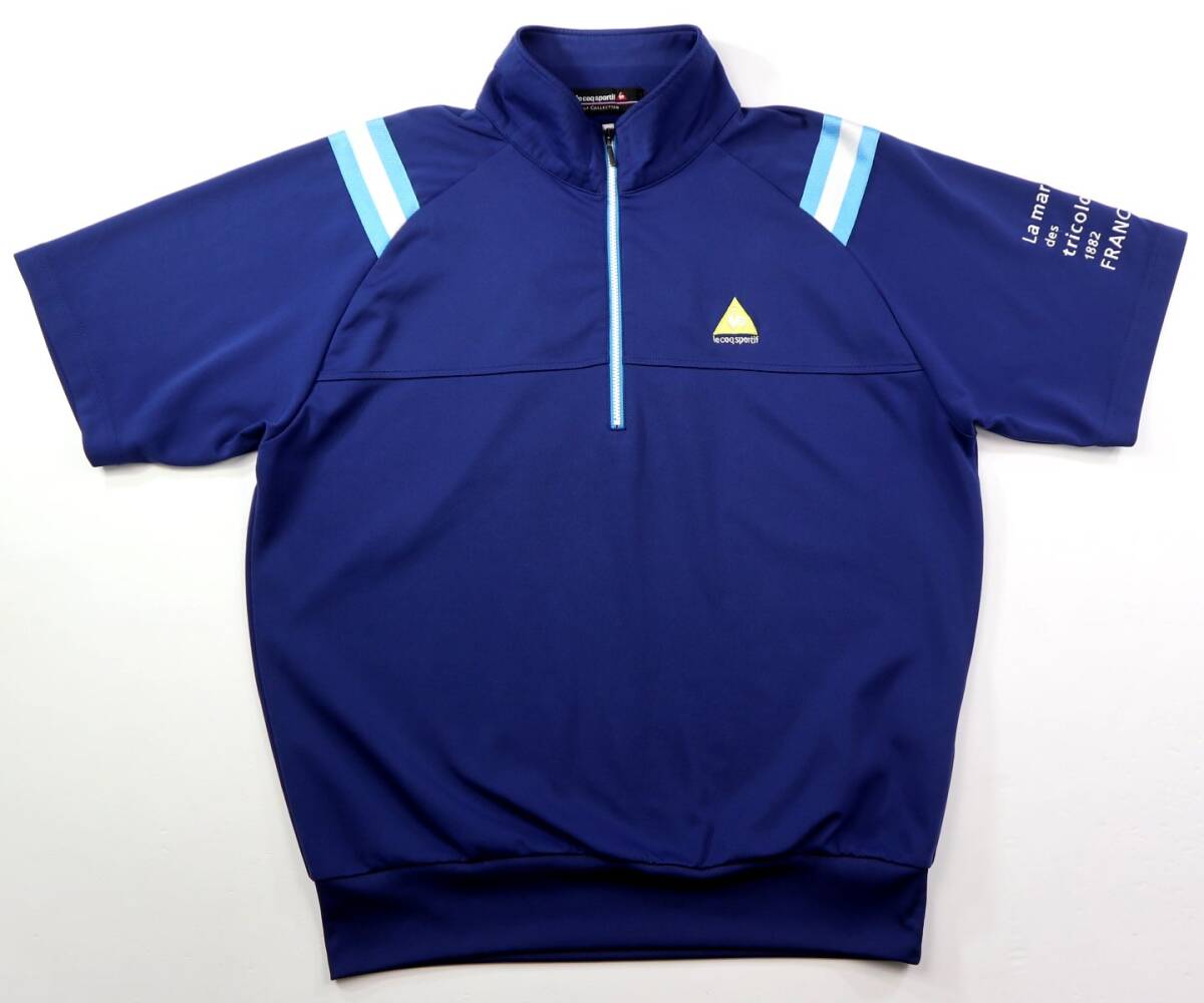 美品★le coq sportif GOLF COLLECTION ルコック・ゴルフ ハーフジップ半袖プルオーバー/スニード/シャツ/Mサイズ拍卖