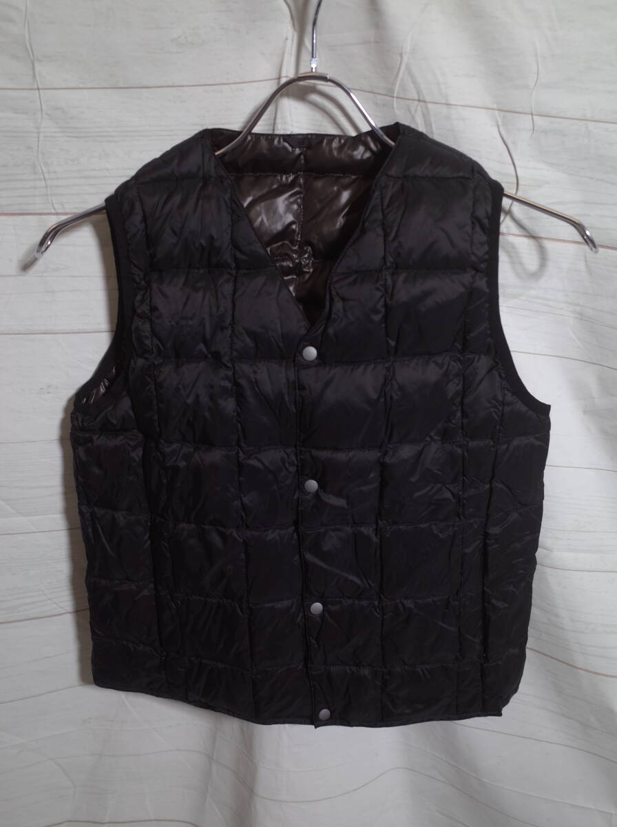 TAION タイオン ベーシック Vネックボタン インナーダウンベスト ダウンベスト 130 ブラック 黒 インナーダウン拍卖