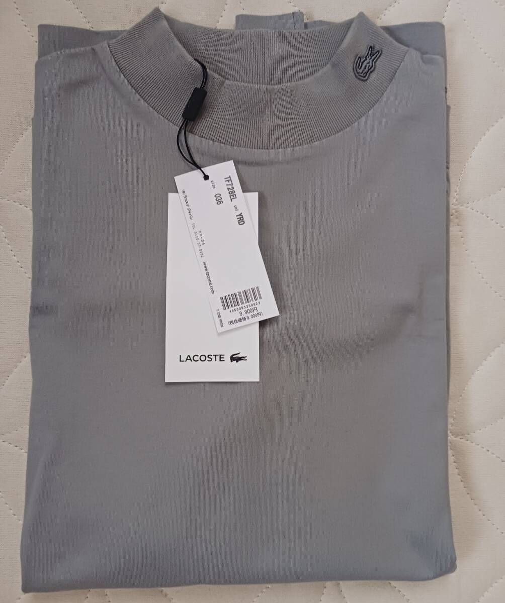 新品未使用タグ付き LACOSTE ラコステ 半袖Tシャツ レディース 36 グレー拍卖