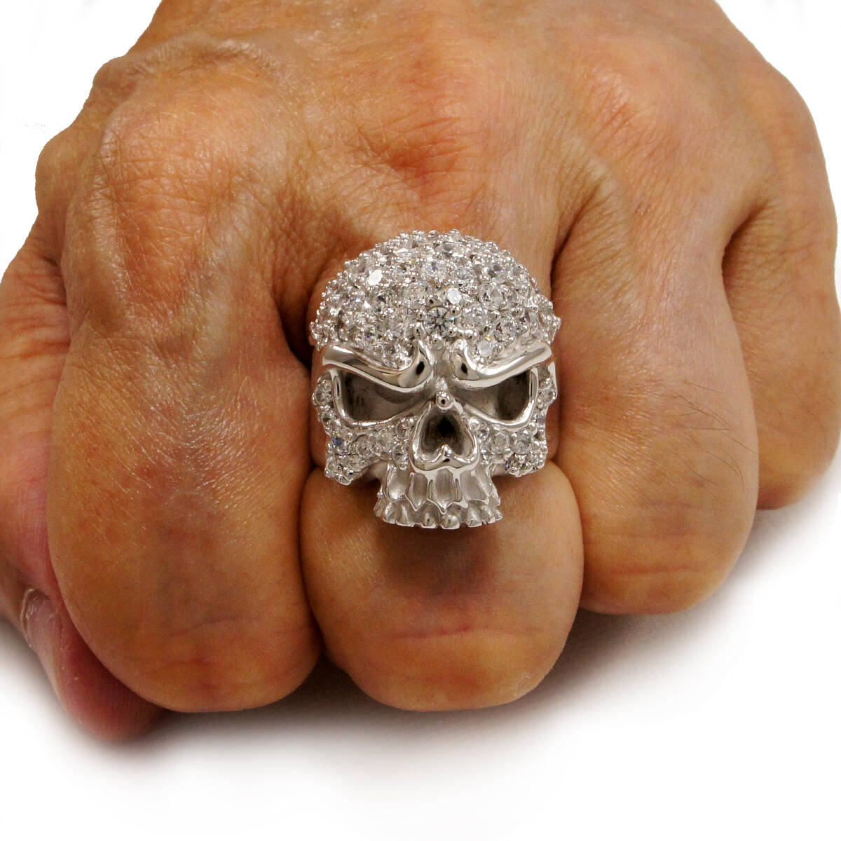 16号 19号 21号 スカル ドクロ ジルコニア 925シルバーリング 925刻印あり HI-R06拍卖