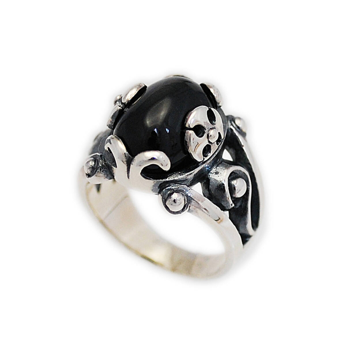 15号 17号 18号 19号 22号 天然オニキス925シルバーリング 925刻印あり KS-R020拍卖