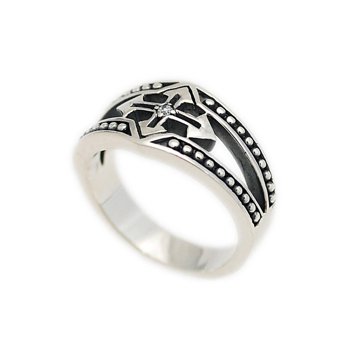 15号 18号 21号 クロスジルコニア925シルバーリング 925刻印あり KS-R063拍卖