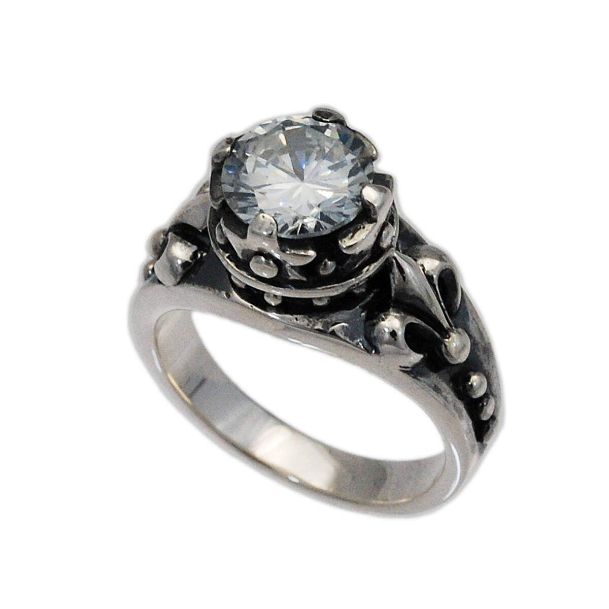 15号 19号 21号 フルール・ド・リス ジルコニア 925シルバーリング KS-R120拍卖