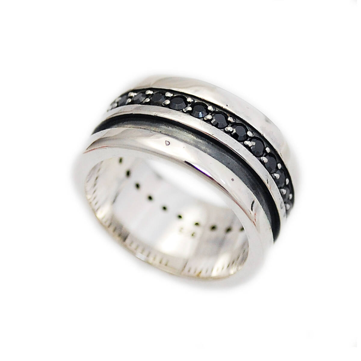 17号 18号 20号 ブラックジルコニア925シルバーリング 925刻印あり MA-R017拍卖