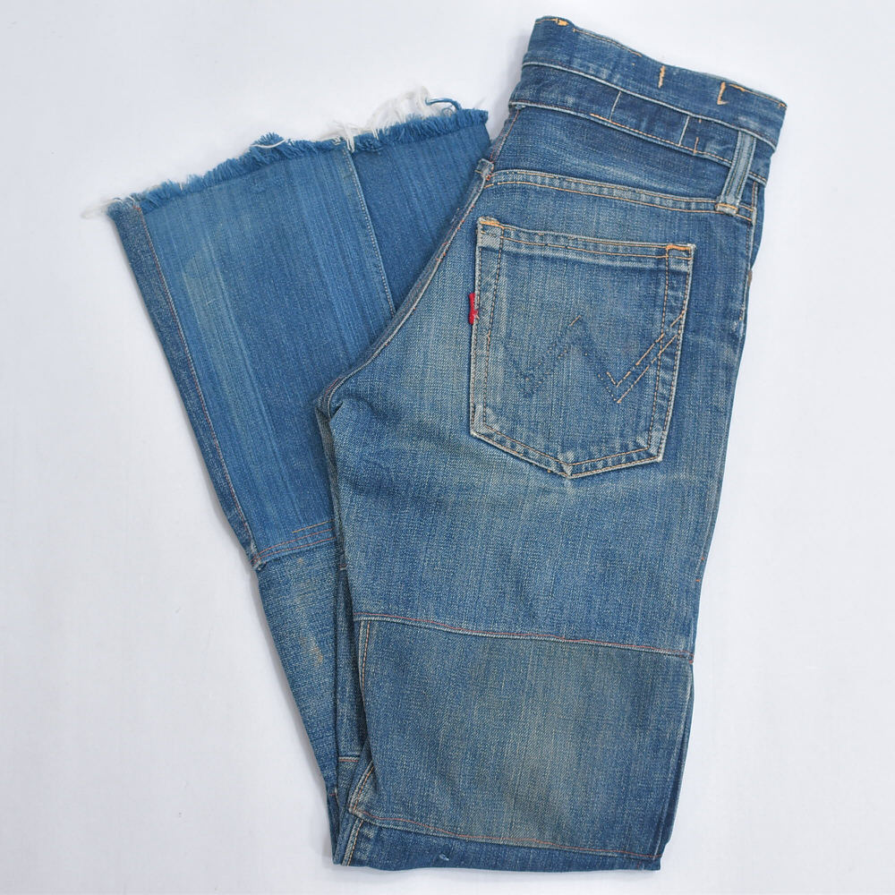 Remake ツギハギ パッチワーク デザイン フレアカット ジーンズ デニムパンツ ヴィンテージ ビンテージ 古着 メンズW27拍卖