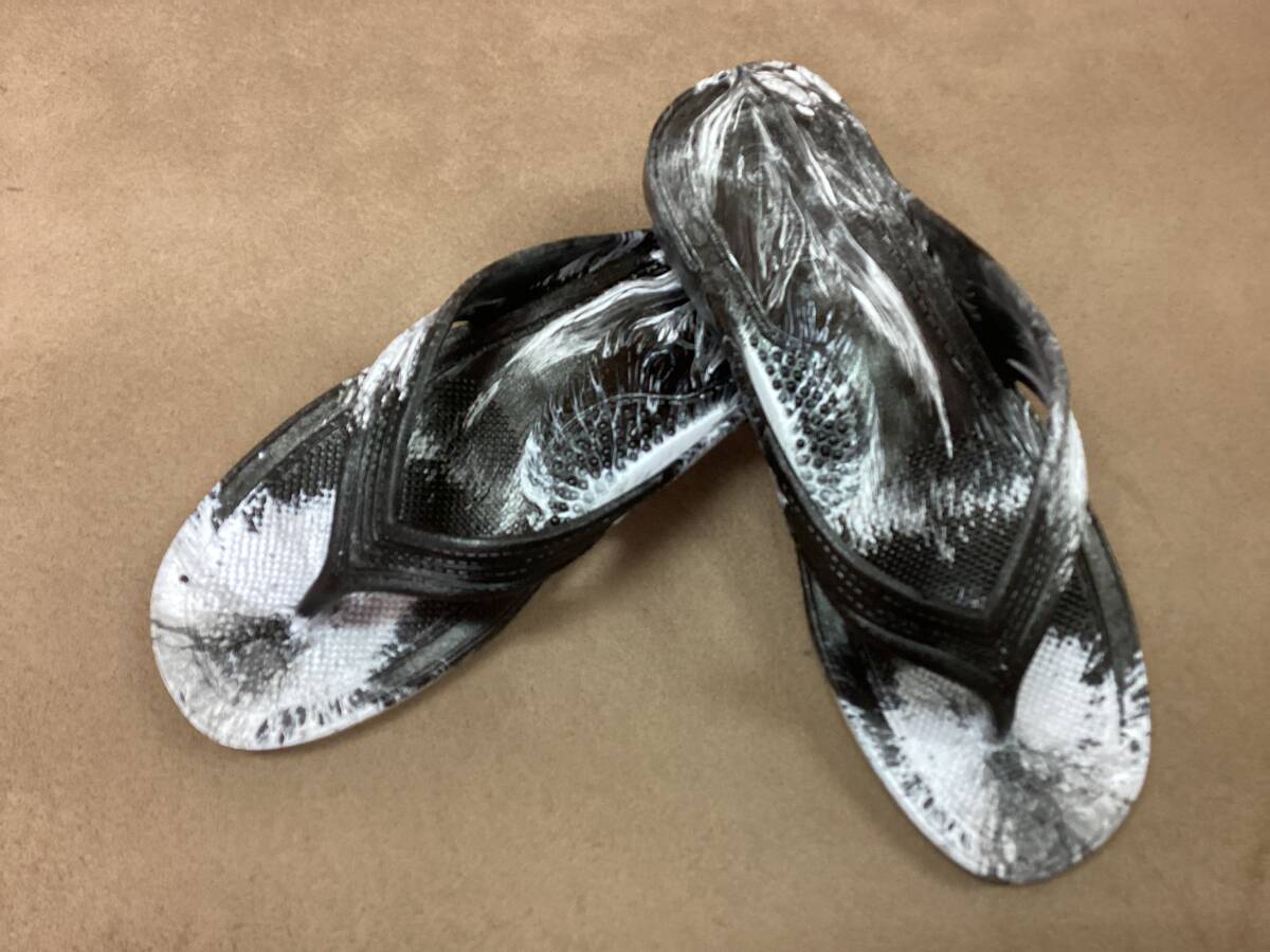 ☆ギョサン マーブル 黒×白 LL 新品 ぎょさん 送料無料☆拍卖