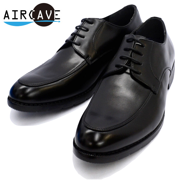 ▲AIR CAVE エアケーブ 防水 Uチップ ビジネス シューズ 通気性 軽量 ブラック Black 黒 25.0cm (0910010254-bk-s250)拍卖