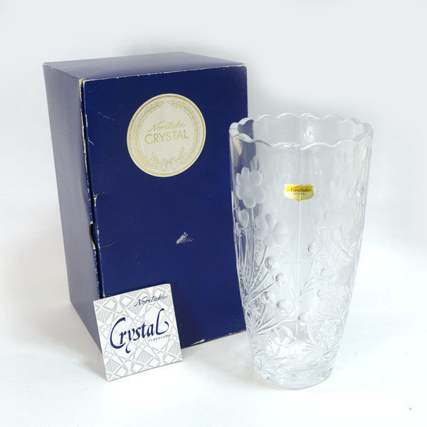 ★ Noritake CRYSTAL 花器 ノリタケクリスタル フラワーベース 55181/LMG (0220523625)拍卖