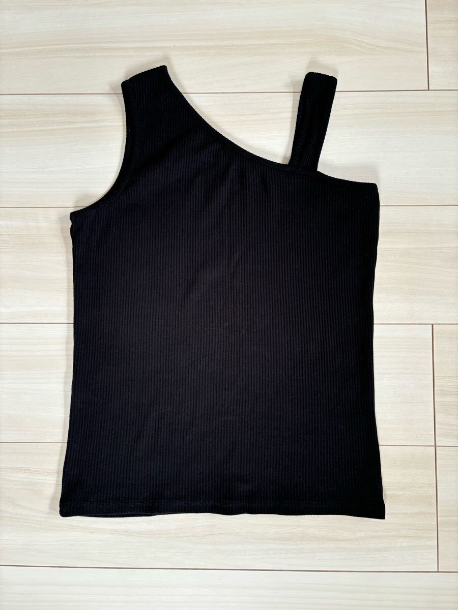 ◯(69)ブラック アシンメトリー タンクトップ拍卖