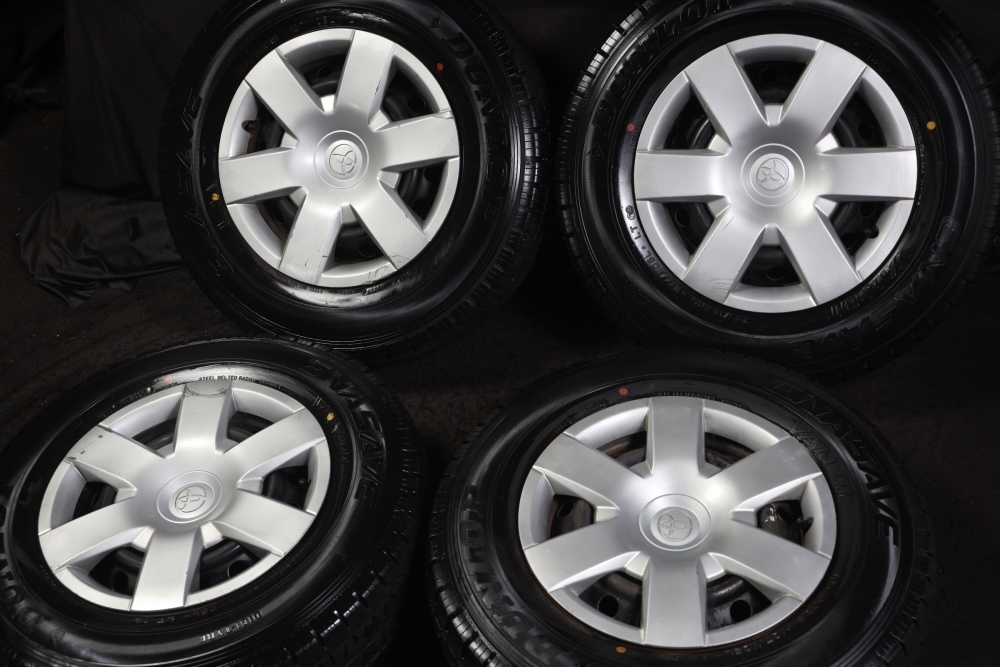 ★バリ山 195/80R15 107/105L LT トヨタ純正ホイール 国産DUNLOP ENASAVE VAN01 ラジアル 2018年製 4本セット ハイエース拍卖