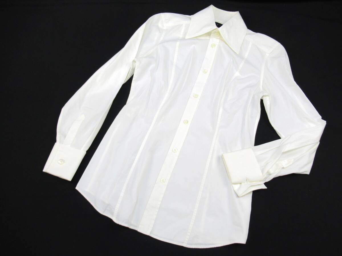 ☆☆【B送900円】1724 GUCCI グッチ メンズ? シャツ 襟付 フロントボタン イタリア製 綿100% ホワイト 白 40 拍卖