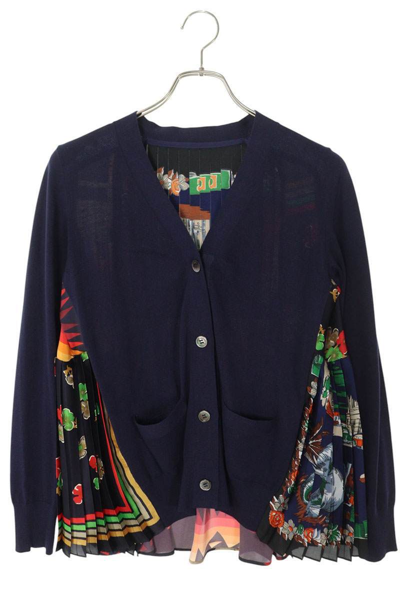 サカイ サイズ:2 19AW 21-05437 アーカイブプリントミックスニットカーディガン 中古 BS99拍卖