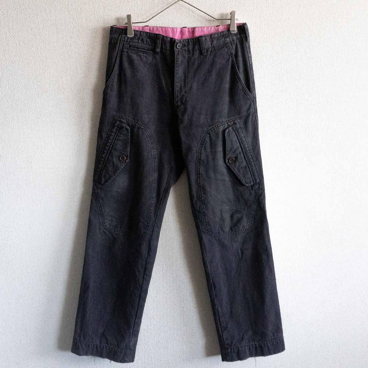 【00S】COMME des GARCONS HOMME【AD2004/ピンクパンサー期 ミリタリー パンツ】S フェードブラック コムデギャルソン オム 25050082拍卖