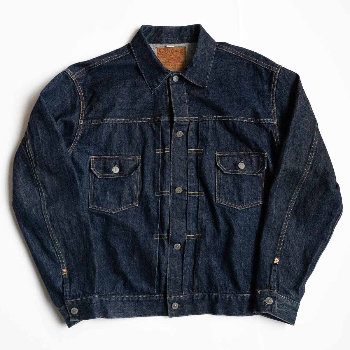 【濃紺】SUGAR CANE【14.25oz. DENIM JACKET 1953 MODEL】44 デニム ジャケット シュガーケーン セカンド ハギ付き 25050434拍卖