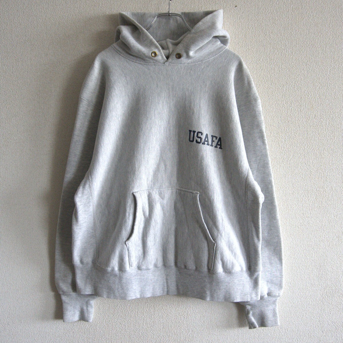 【80s/希少】CHAMPION【USAFA REVERSE WEAVE リバースウィーブ フーディ】L チャンピオン パーカー USA製 トリコタグ 軍 25050514拍卖