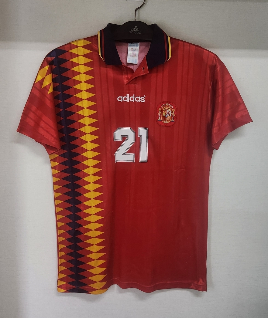 94W杯 スペイン FFF Spain(H) #21 ルイス・エンリケ LUIS ENRIQUE 半袖 adias 1994 WorldCup仕様 L-2拍卖